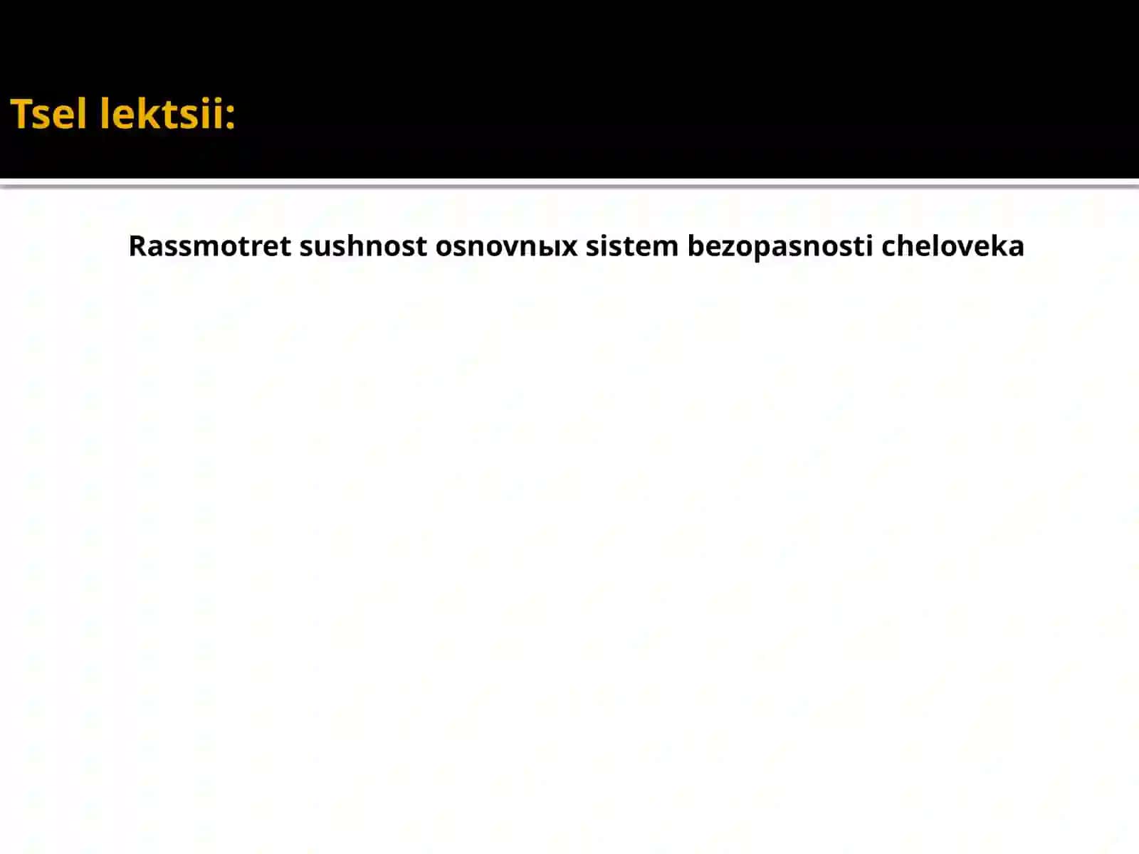 Inson xavfsizligi tizimlari 2
