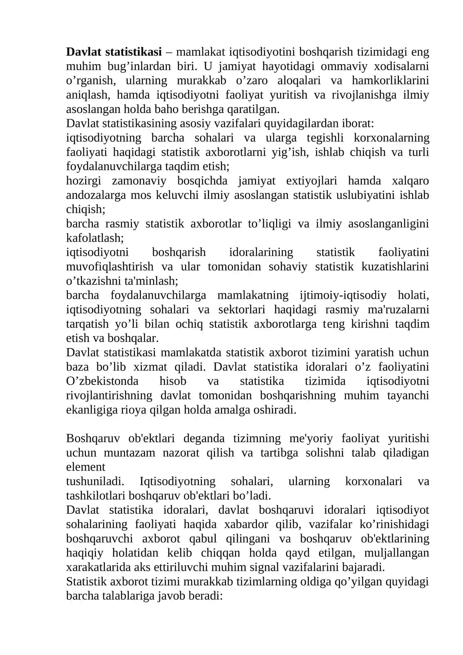 Davlat statistikasi tahlillari 2