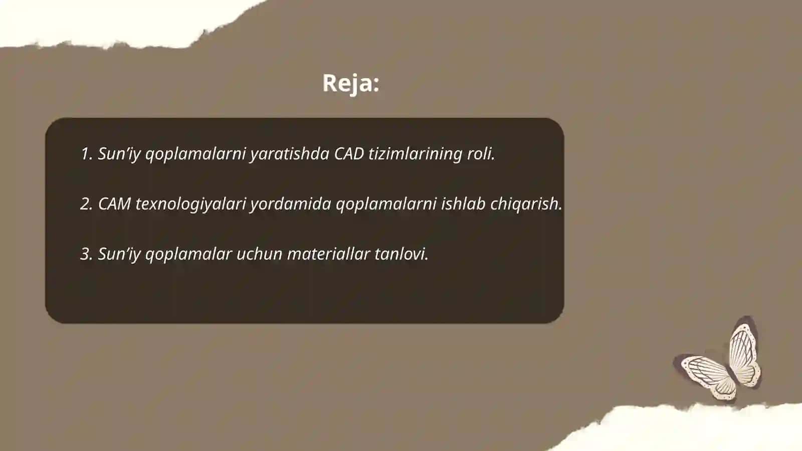 Sunʼiy qoplamalarni Cad Cam tizimida tayyorlash 2