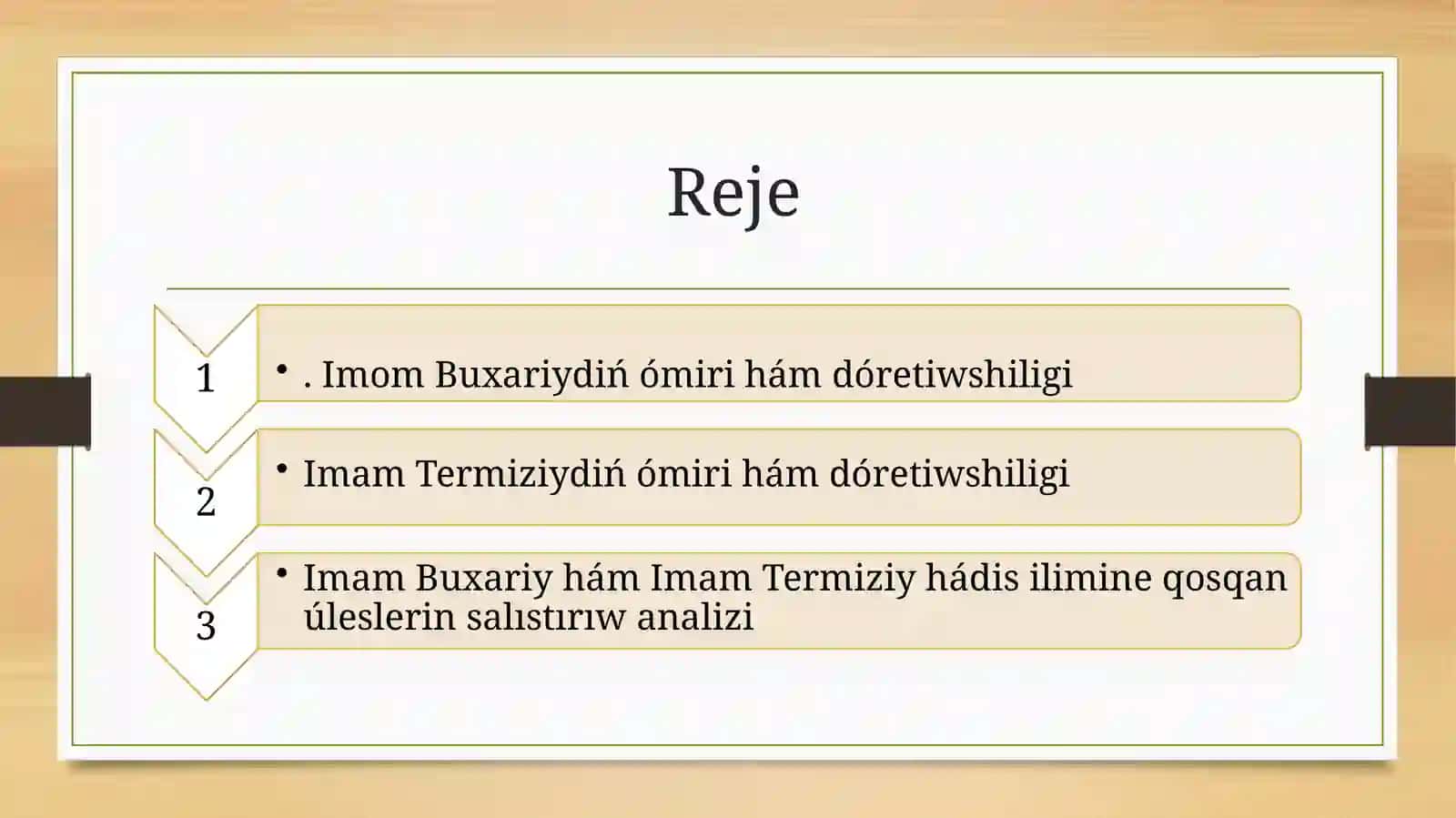 Imam Buxariy hám Imam Termiziy hádis ilimine qosqan úleslerin salıstırıw analizi 2