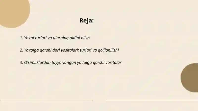 Yo'talga qarshi vositalar 2