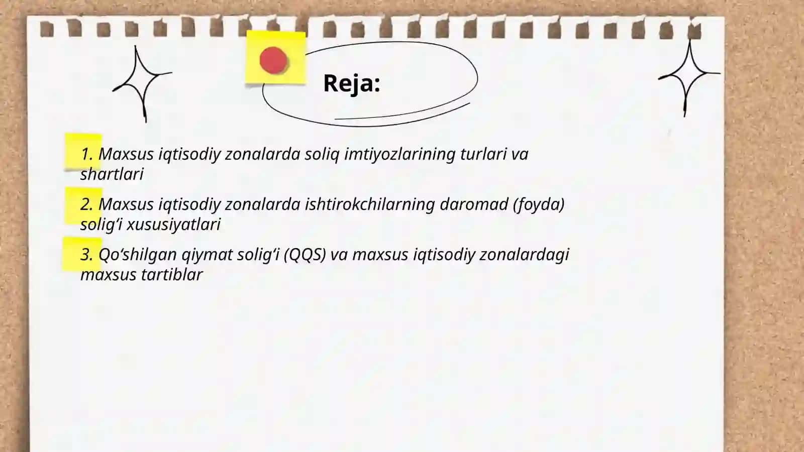 Maxsus iqtisodiy zonalarning ishtirokchilariga soliq solishning óziga xos xususiyatlari 2