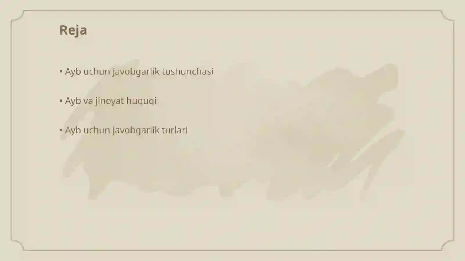 Ayb uchun javobgarlik prinsipi 2