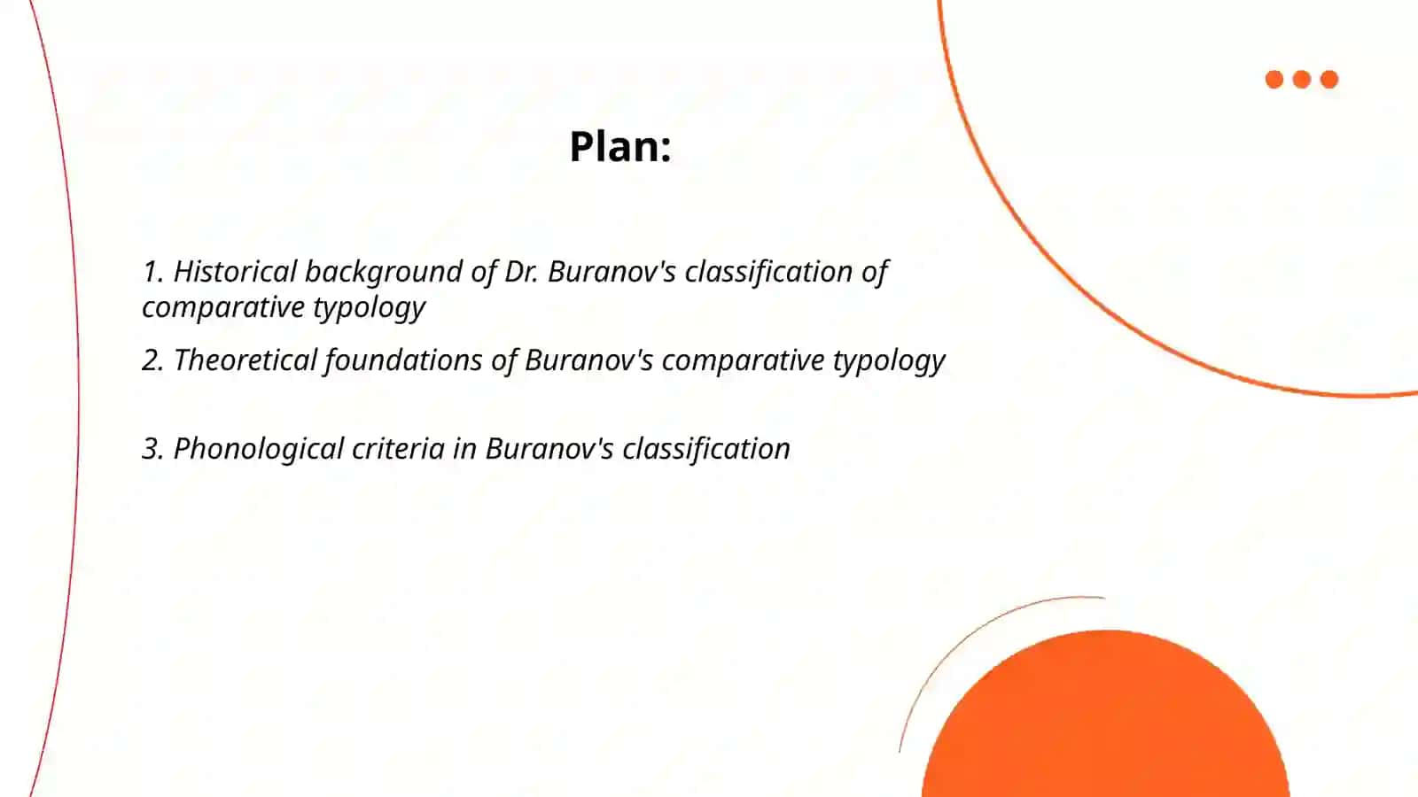 Classification of comparative typology according to Dr.Buranov 2