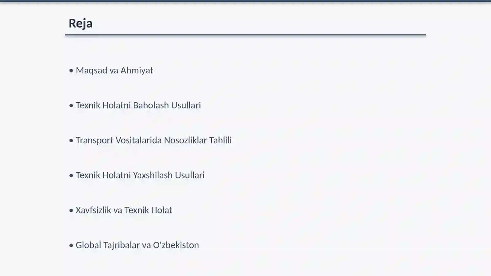 Transport Vositalarini Texnik Holatini Ko'zdan Kеchirish 2