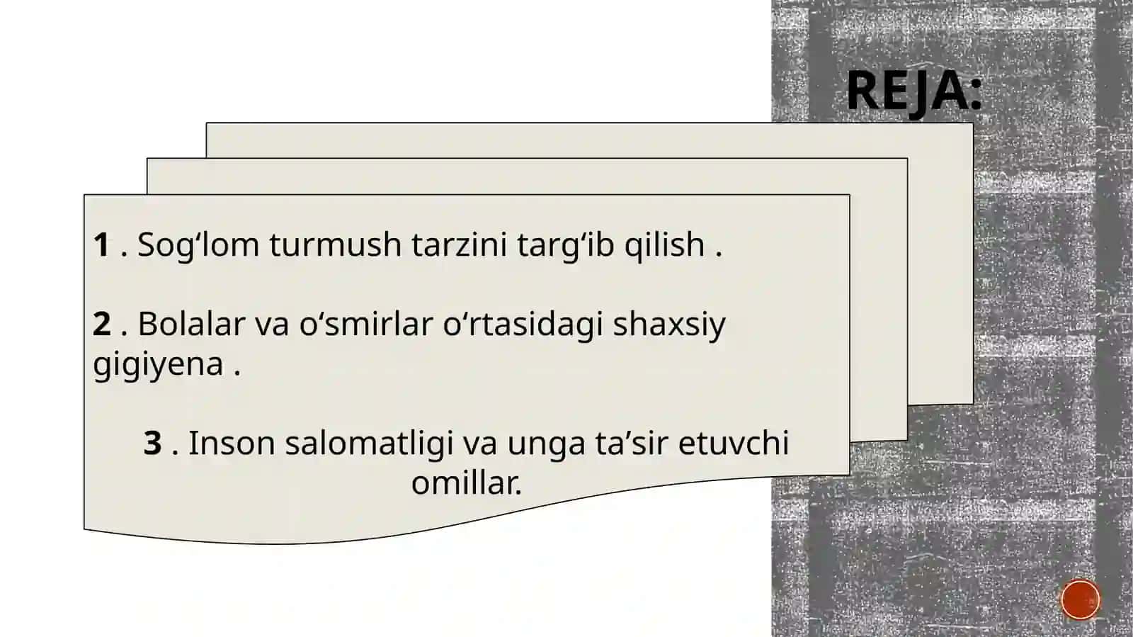 Bolalar vaoʻsmirlar oʻrta-sida sogʻlom turmush tarzini targʻib qilish 2