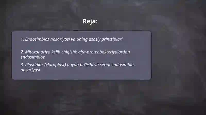 Eukariotlarning kelib chiqishi haqida zamonaviy tasavvurlar 2
