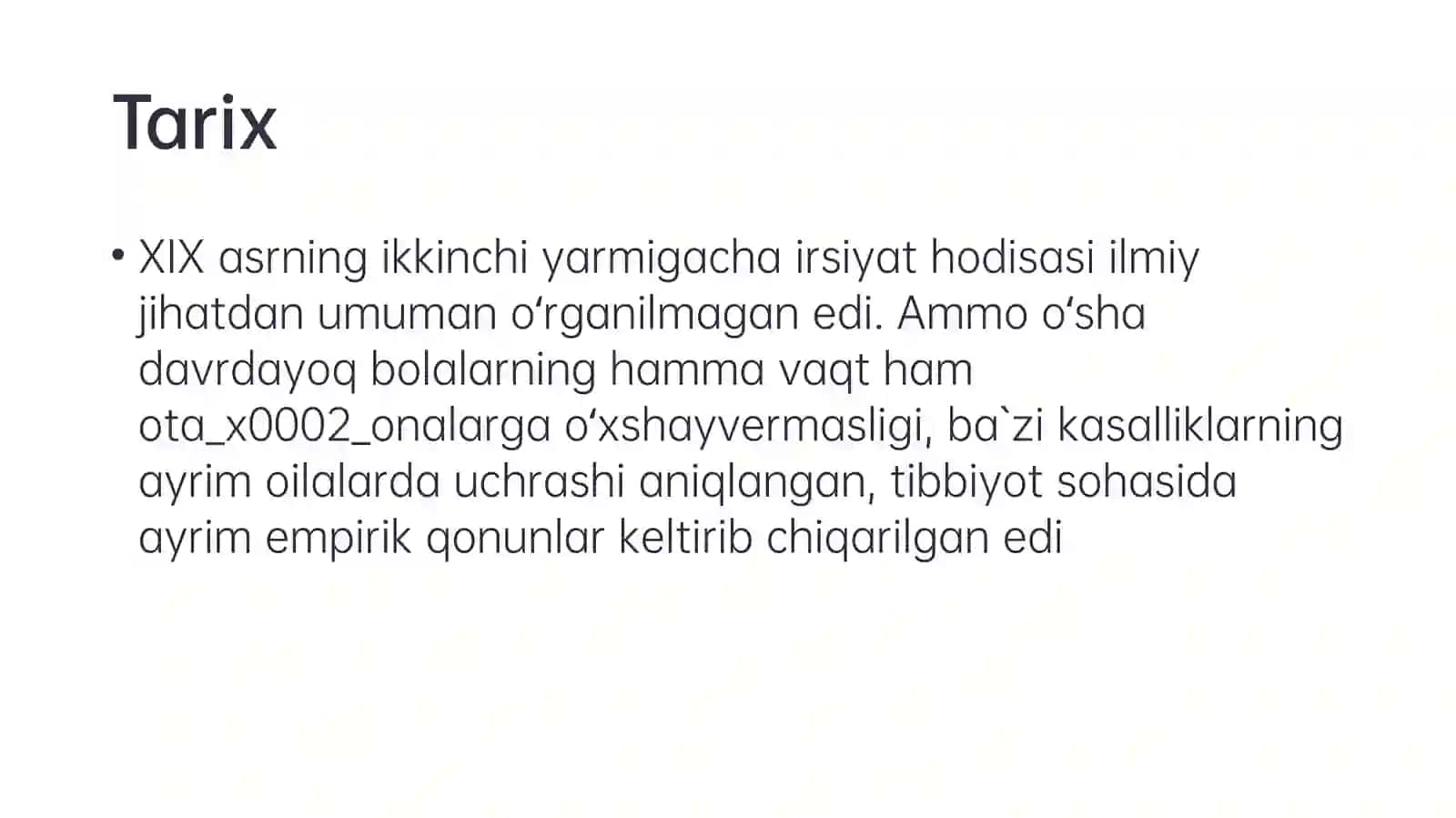 Insonda genlar tuzilishi va vazifalari.Monogen kasalliklar 2