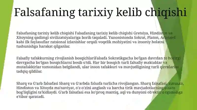 Falsafiy Tafakkur Taraqqiyot Bosqichlari. Sharq Va Ĝarb Falsafasi 2