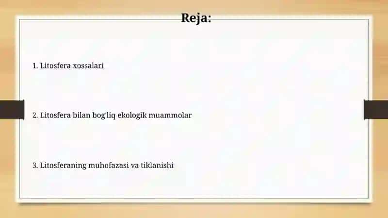 Litosferaning xususiyatlari va ekologik muammolari 2