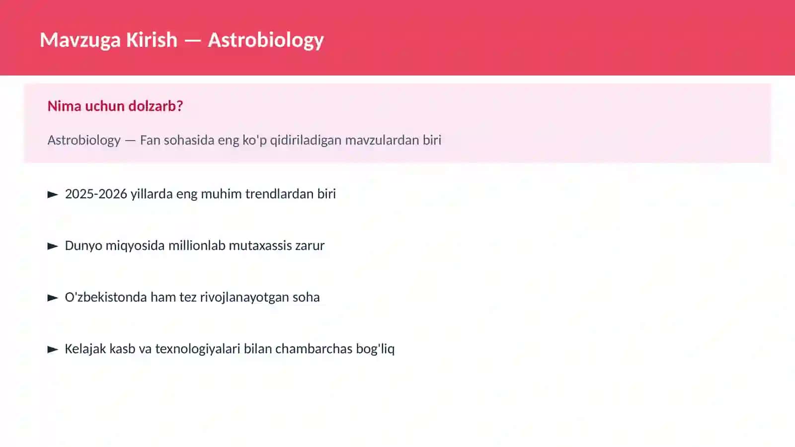 Astrobiology 2