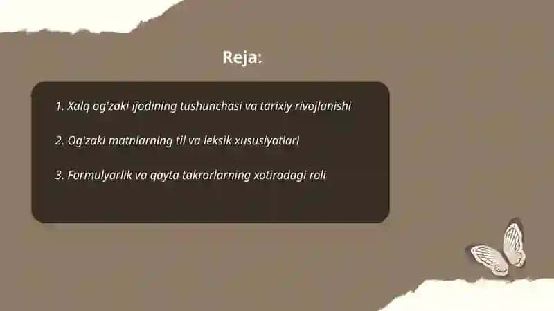 Xalq og'zaki ijodining tushunchasi va tarixiy rivojlanishi 2