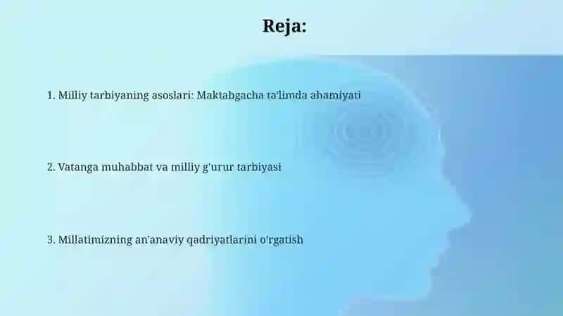 Maktabgacha talimda milliy tarbiya asoslari fanining ahamiyati 2