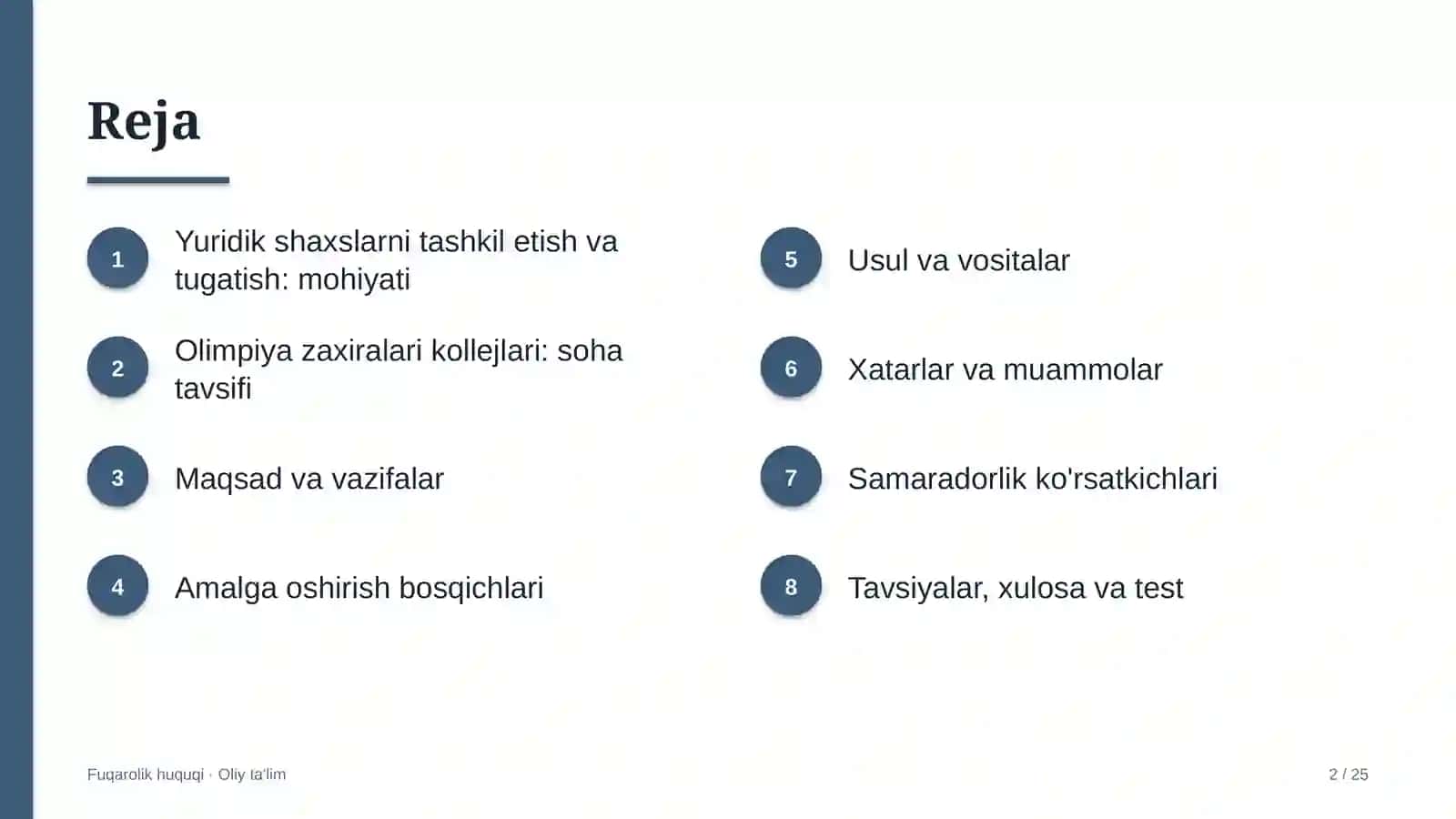 olimpiya zaxiralari kollejlarida yuridik shaxslarni tashkil etish va tugatish 3901 2