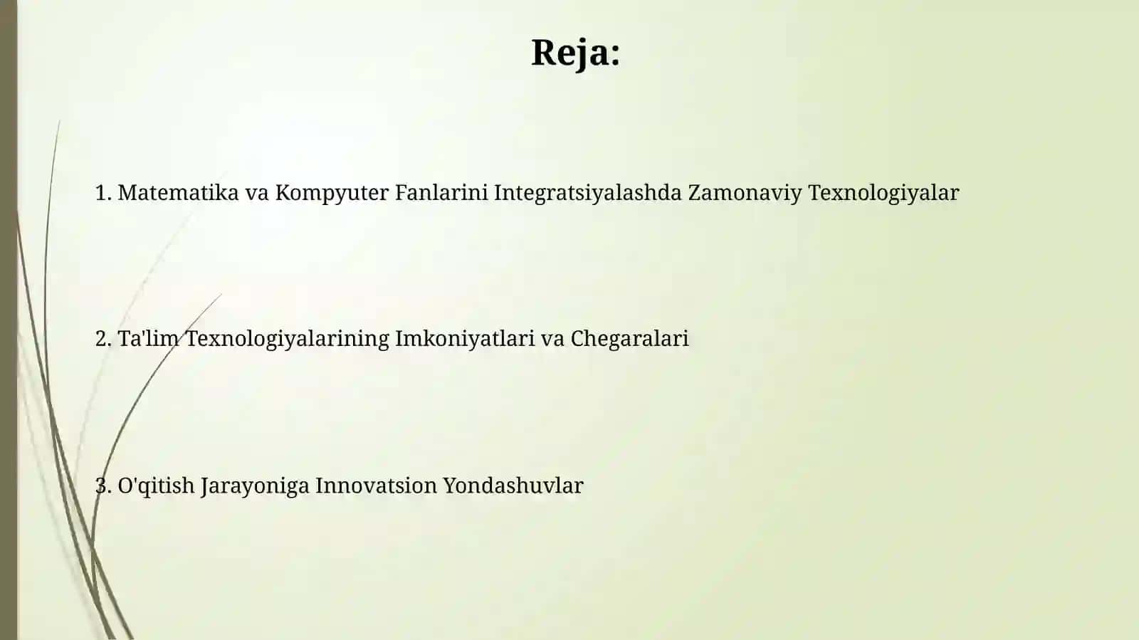 Matematika va informatika fanlari integratsiyasida o‘qitish texnologiyalari 2