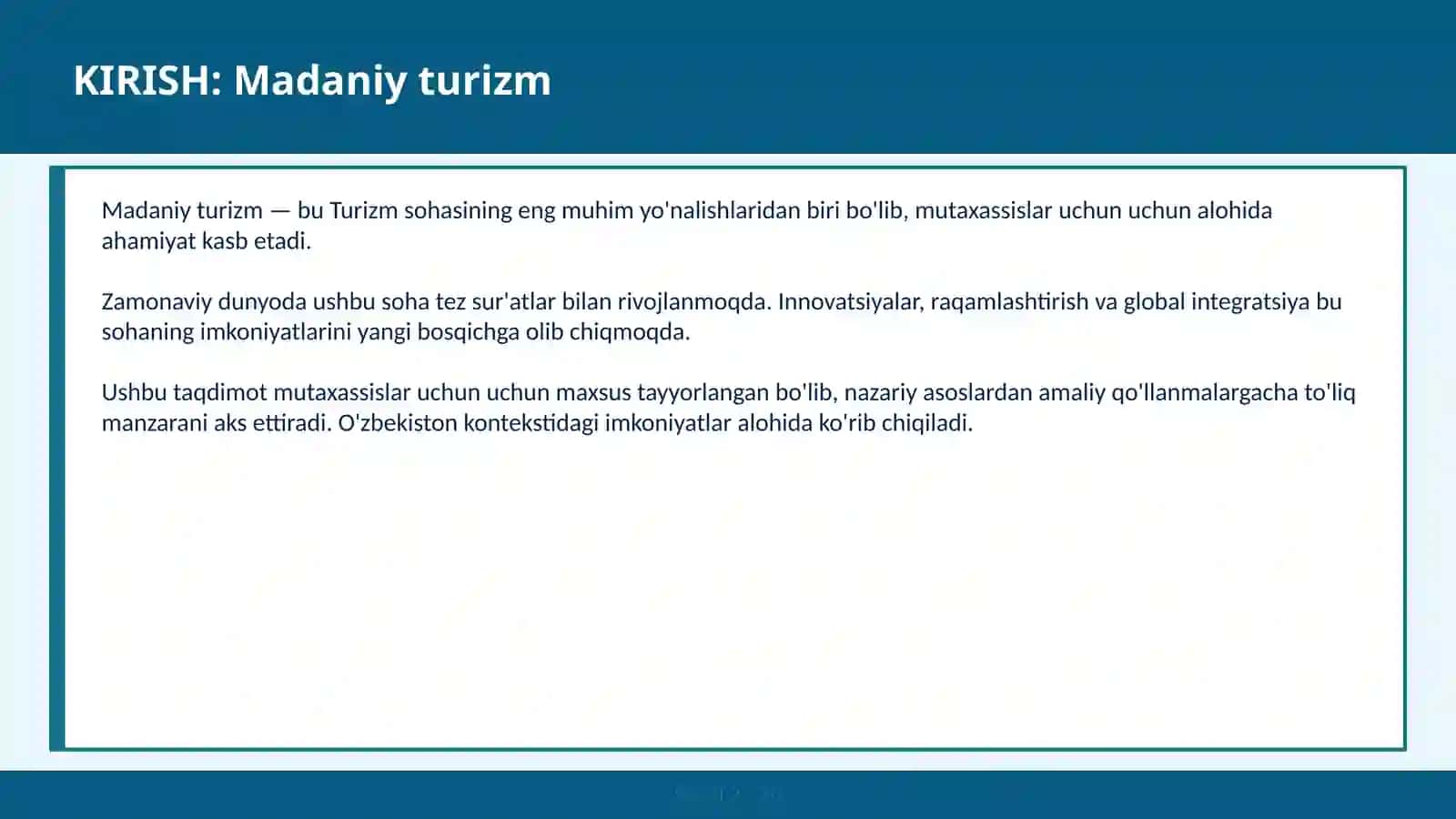 MADANIY TURIZM 2