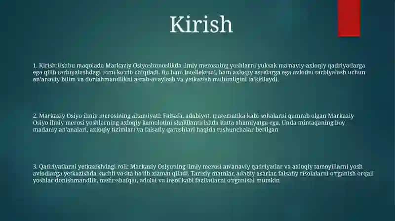 Yuksak Manaviyatli Yoshlarni Tarbiyalashda Òrta Osiyo Àllomalari Ilmiy Merosining Òrni 2