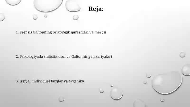 F.Galton psixologik qarashlari va psixologiyaning statistik usuli haqidagi nazariyalari 2