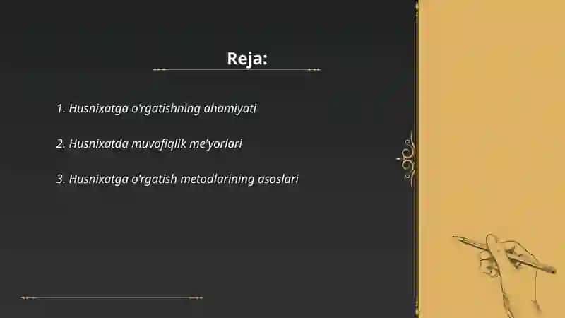 Husnixatga o'rgatish metodikasi 2