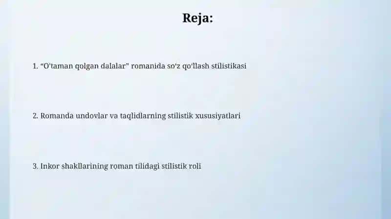 O'taman qolgan dalalar 2