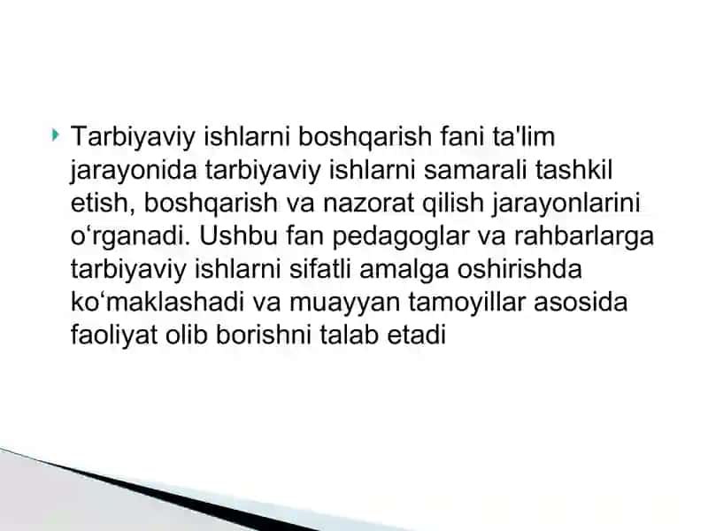 Tarbiyaviy ishlarni boshqarish 2