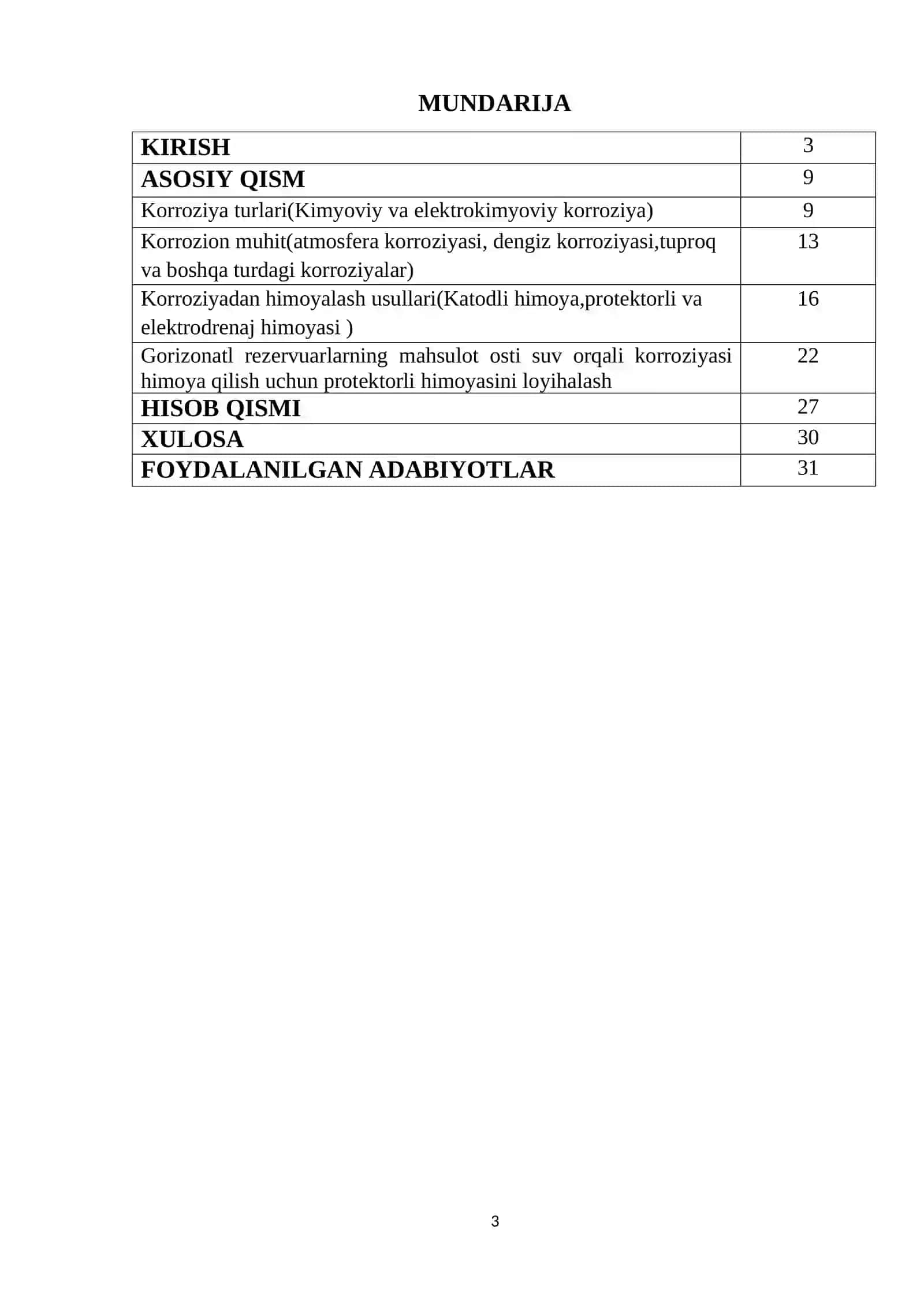 Gorizonatl rezervuarlarning mahsulot osti suv orqali korroziyasi himoya qilish uchun protektorli himoyasini loyihalash 2