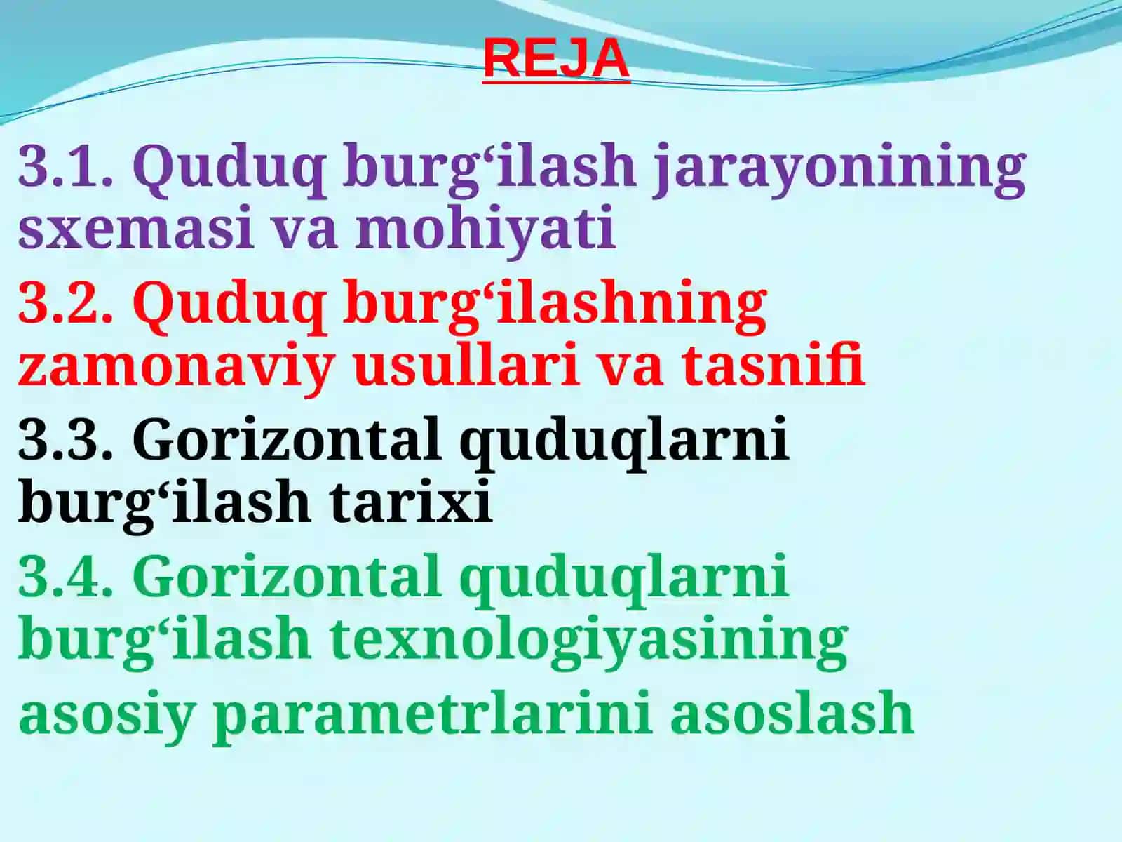 QUDUQLARNI JOYLASHUV HOLATLARI 2