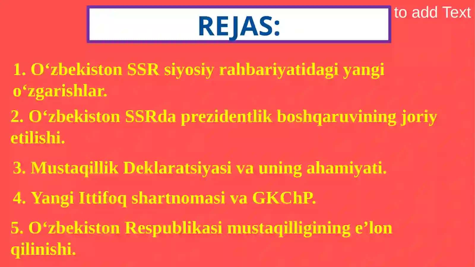 O‘zbekiston mustaqillikka erishish ostonasida 2