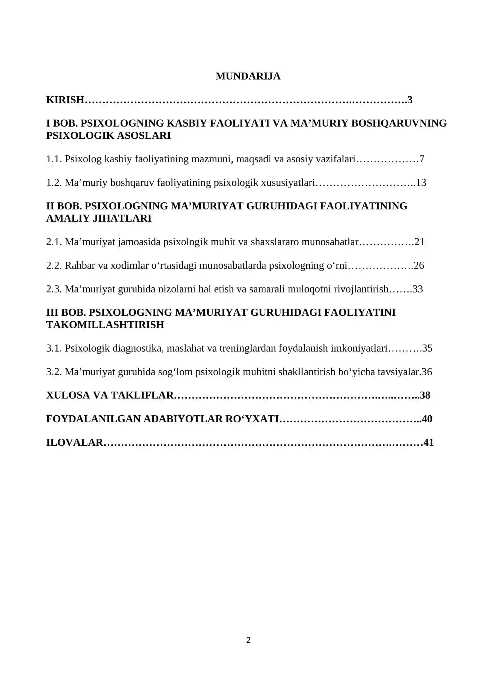 PSIXOLOGNING MA’MURIYAT GURUHIDAGI FAOLIYATI» 2