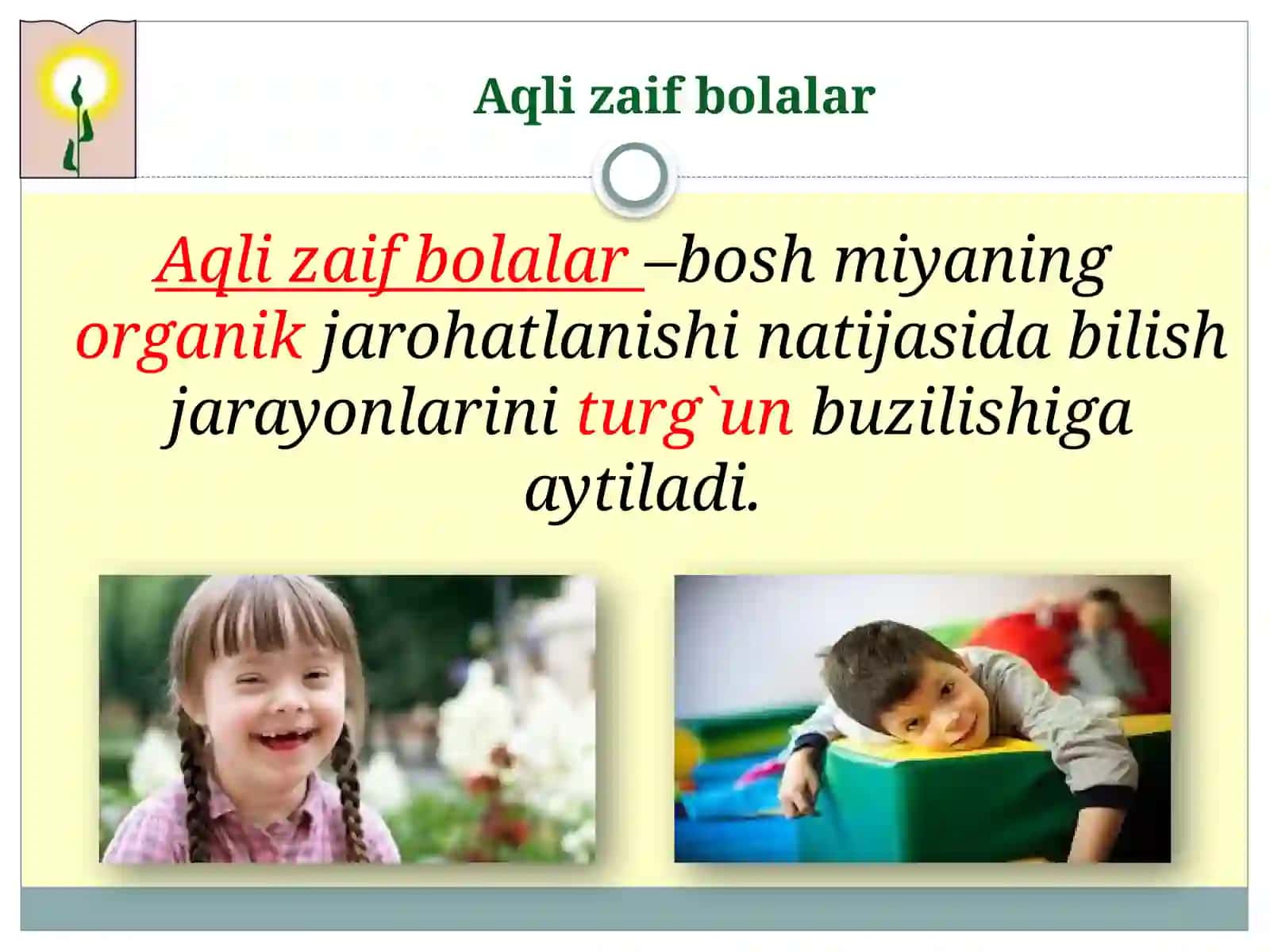Aqli zaif bolalar bilan olib boriladigan logopedik ishlarning o‘ziga xos xususiyatlari 2