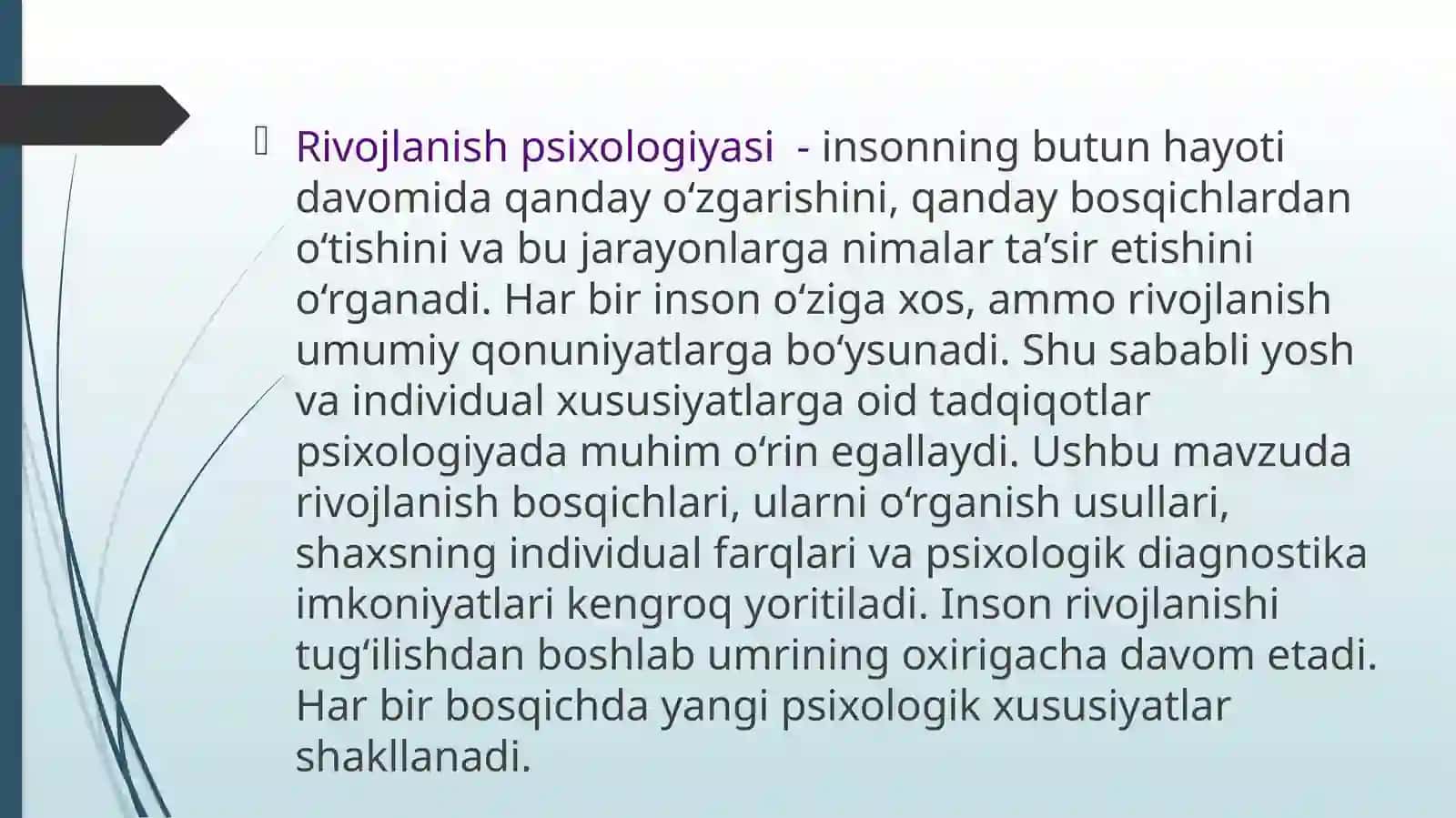 RIVOJLANISHNING YOSHGA VA INDIVIDUAL XUSUSIYATLARIGA OID TADQIQOTLAR TAHLILI 2