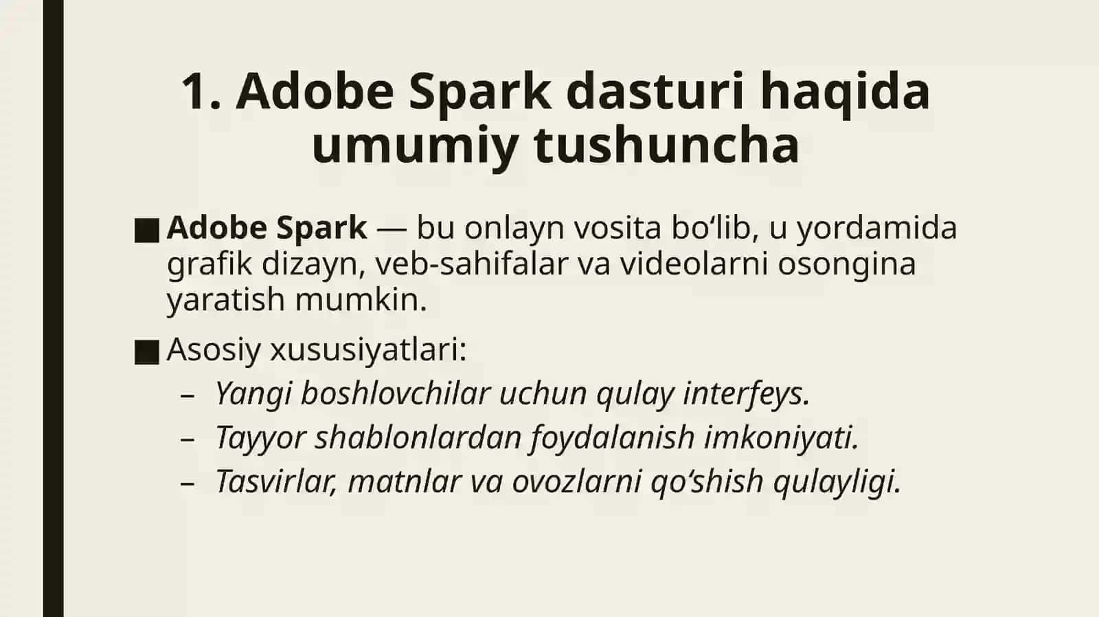 Adobe Spark dasturi 2