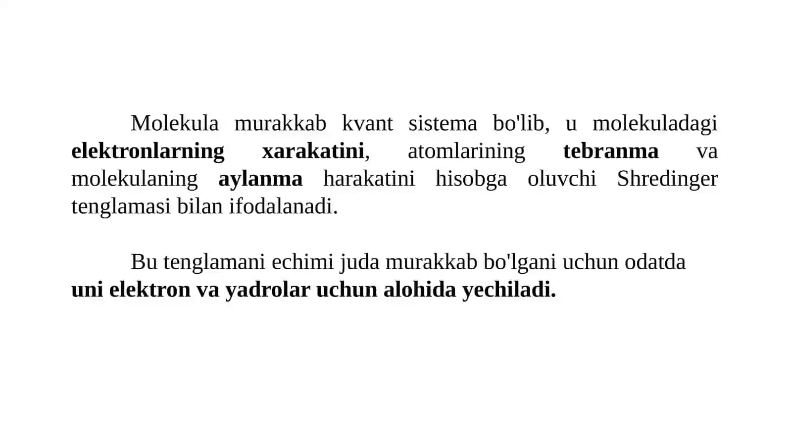 Molekulalarning energetikasi 2