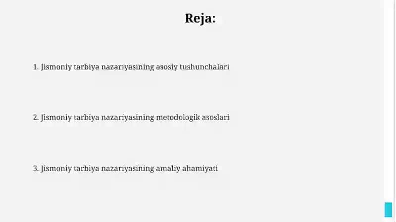 Jismoniy Madaniyat Nazaryasi 2
