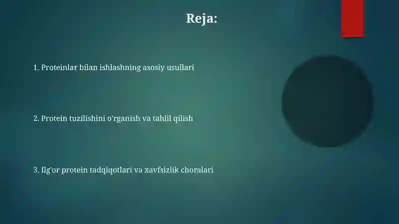 Oqsil moddalariga xos tajribalar 2