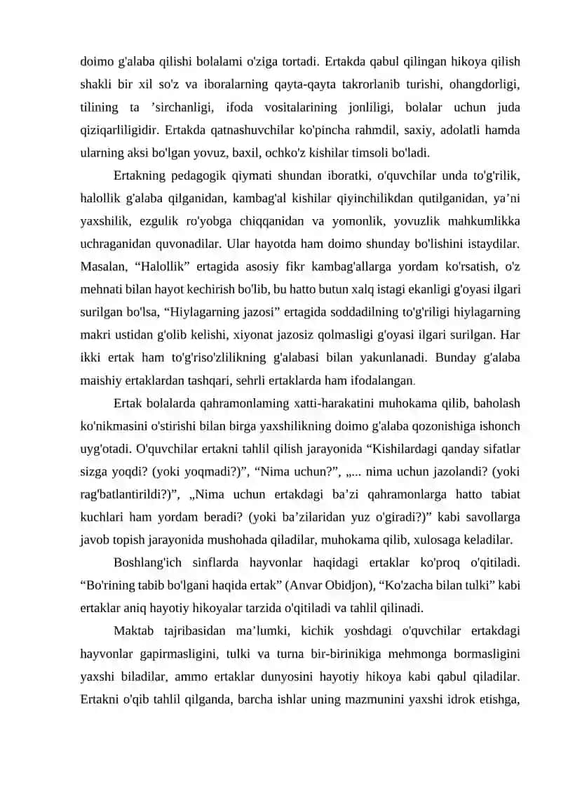 3-mavzu: Badiiy asarlarni janriy xususiyatlariga ko‘ra o‘rganish 2