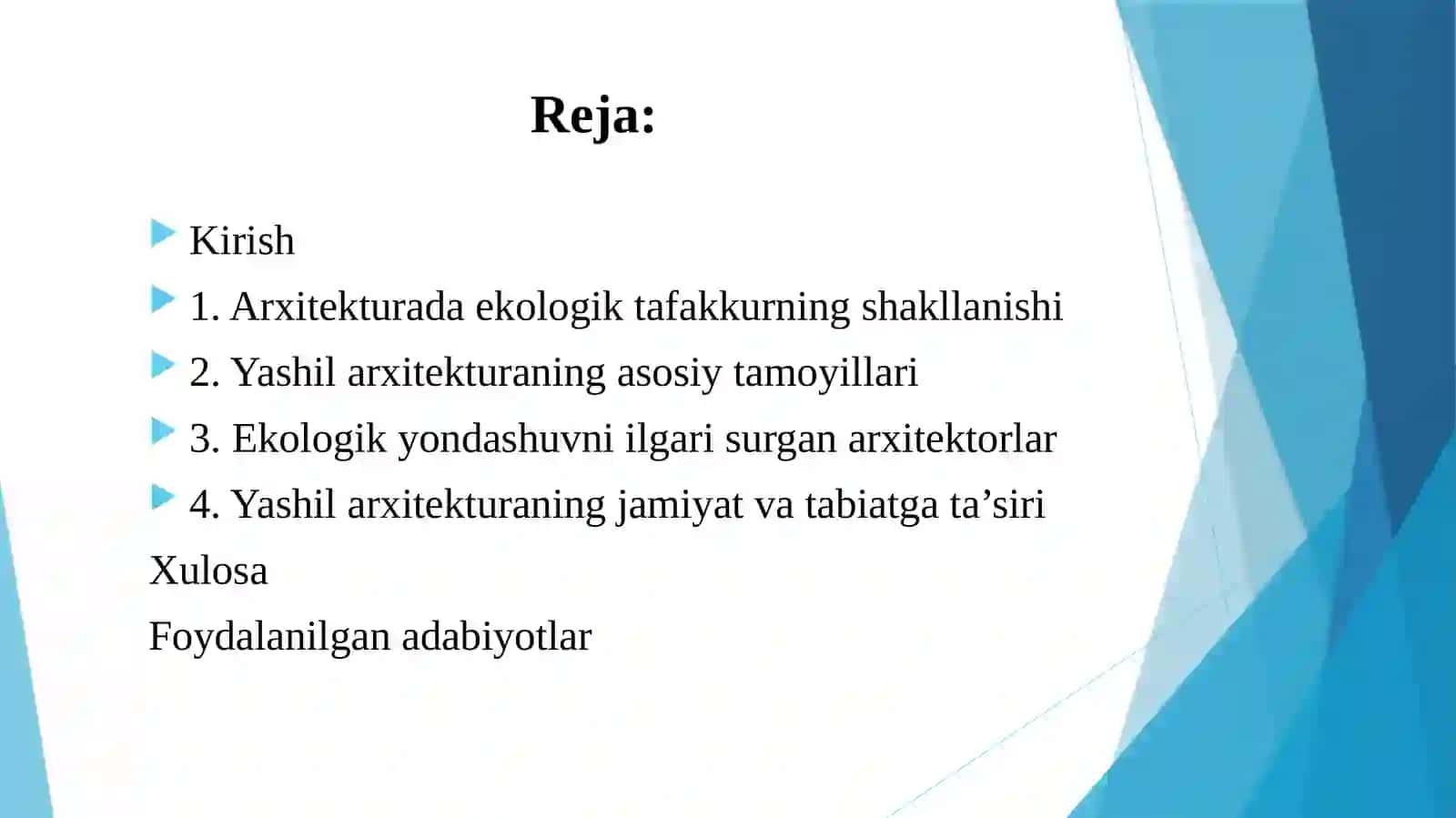Yashilar arxitekturasi 2