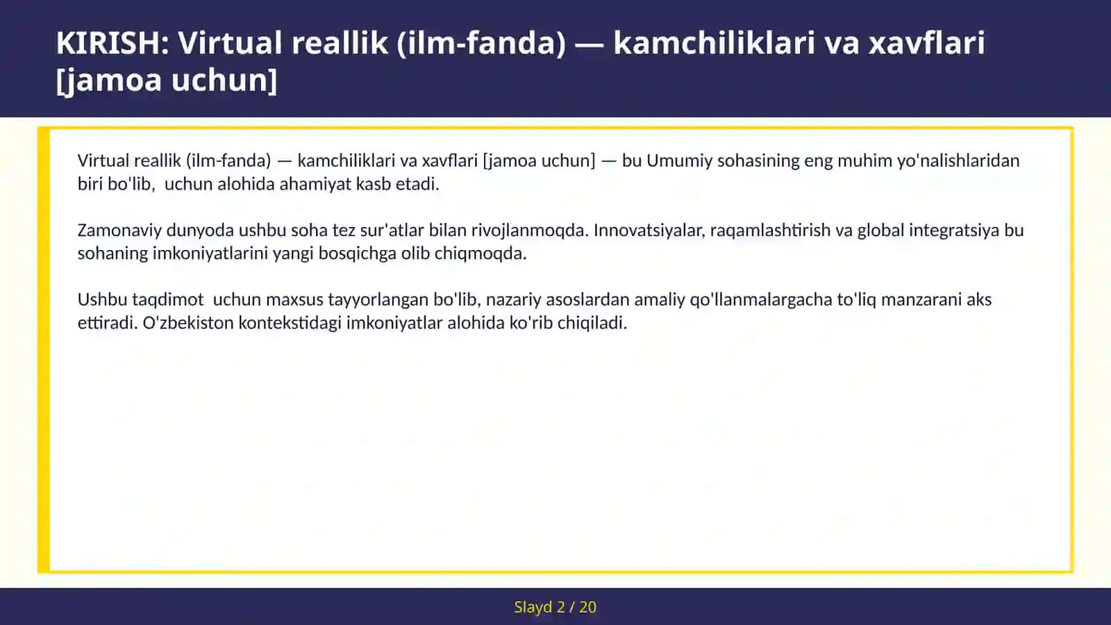 VIRTUAL REALLIK (ILM-FANDA) — KAMCHILIKLARI VA XAVFLARI [JAMOA UCHUN] 2