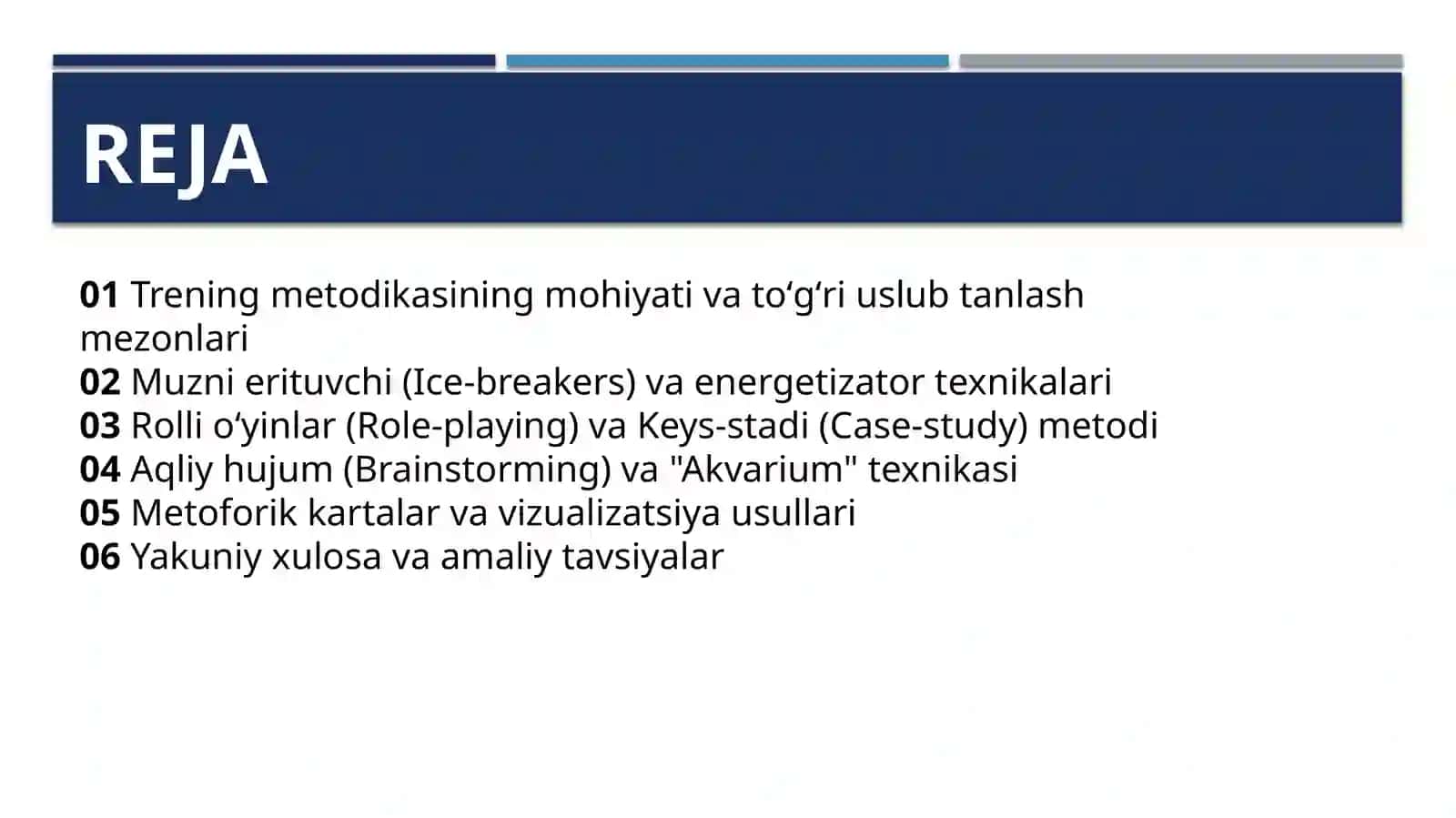 Trendingda maxsus texnikalar va usullar 2