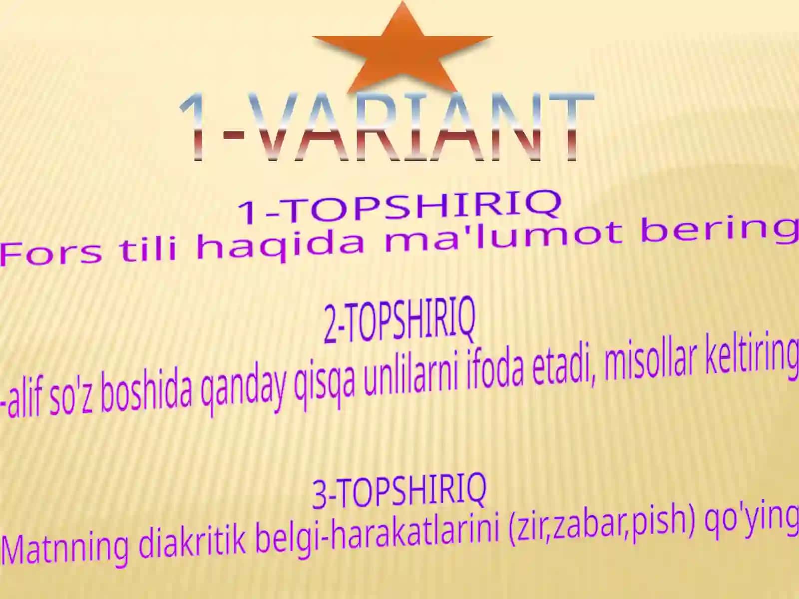 Fors tili mustaqil talim 2