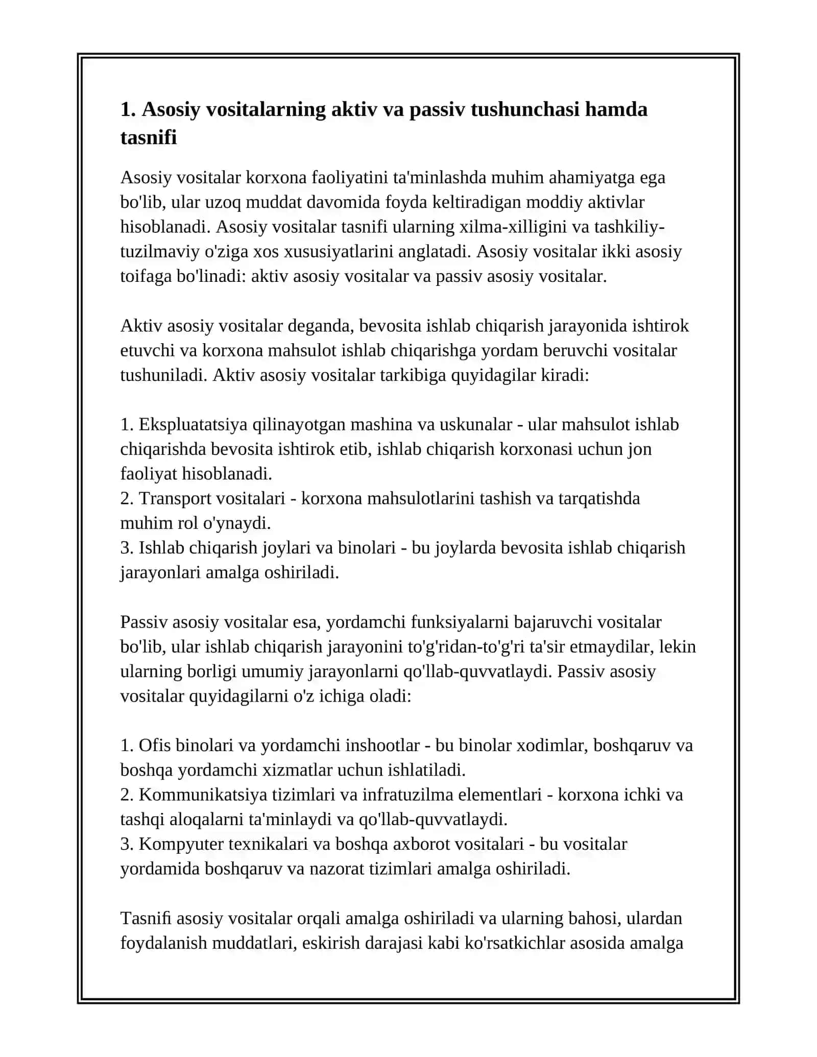 AKTIV VA PASSIV ASOSIY VOSITALAR TAHLILI 2