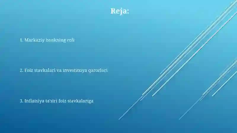 Inflatsiya va foiz stavkalari munosabati 2