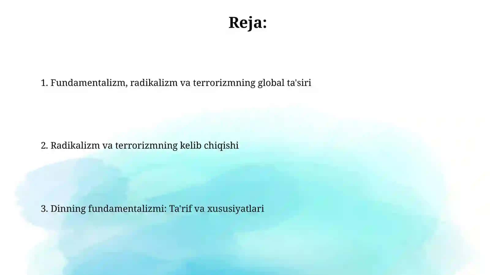 Diniy fundatelizm, radikalizm, terrorizm 2