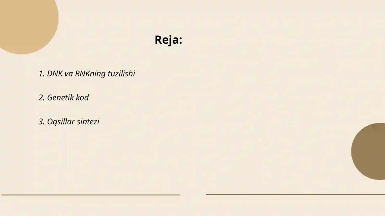 Hayotning molekulyar asoslari 2