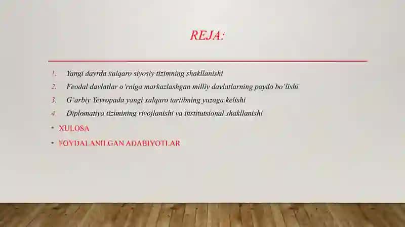 Yangi davrda xalqaro munosabatlar va diplomatiya tizimining shakillanishi 2