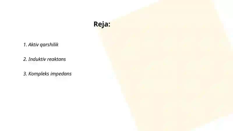 Aktiv va induktiv sigʻim elementlari ketma ket ulangan oʻzgaruvchan tok zanjirlarini hisoblash vektor diagrammasini qurish 2