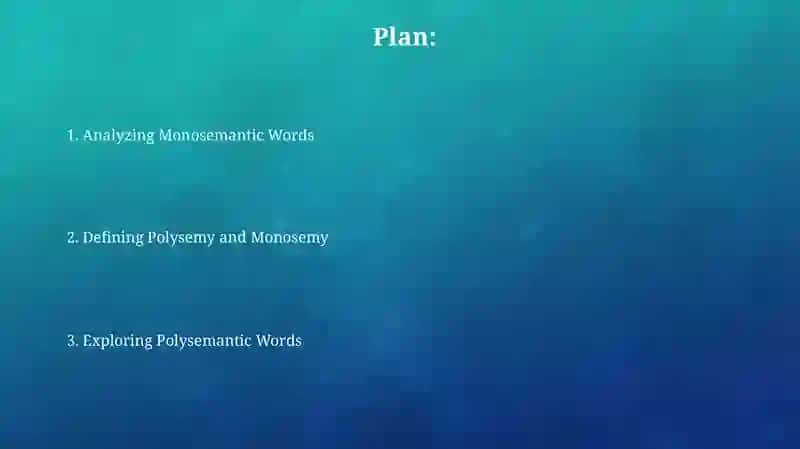 Poly-semantic and mono-semantic words 2