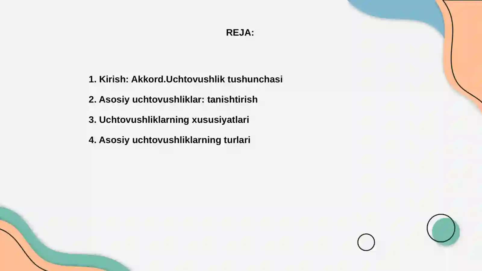 Akkord.Uchtovushlik. Asosiy uchtovushliklar va ularning aylanmalari 2