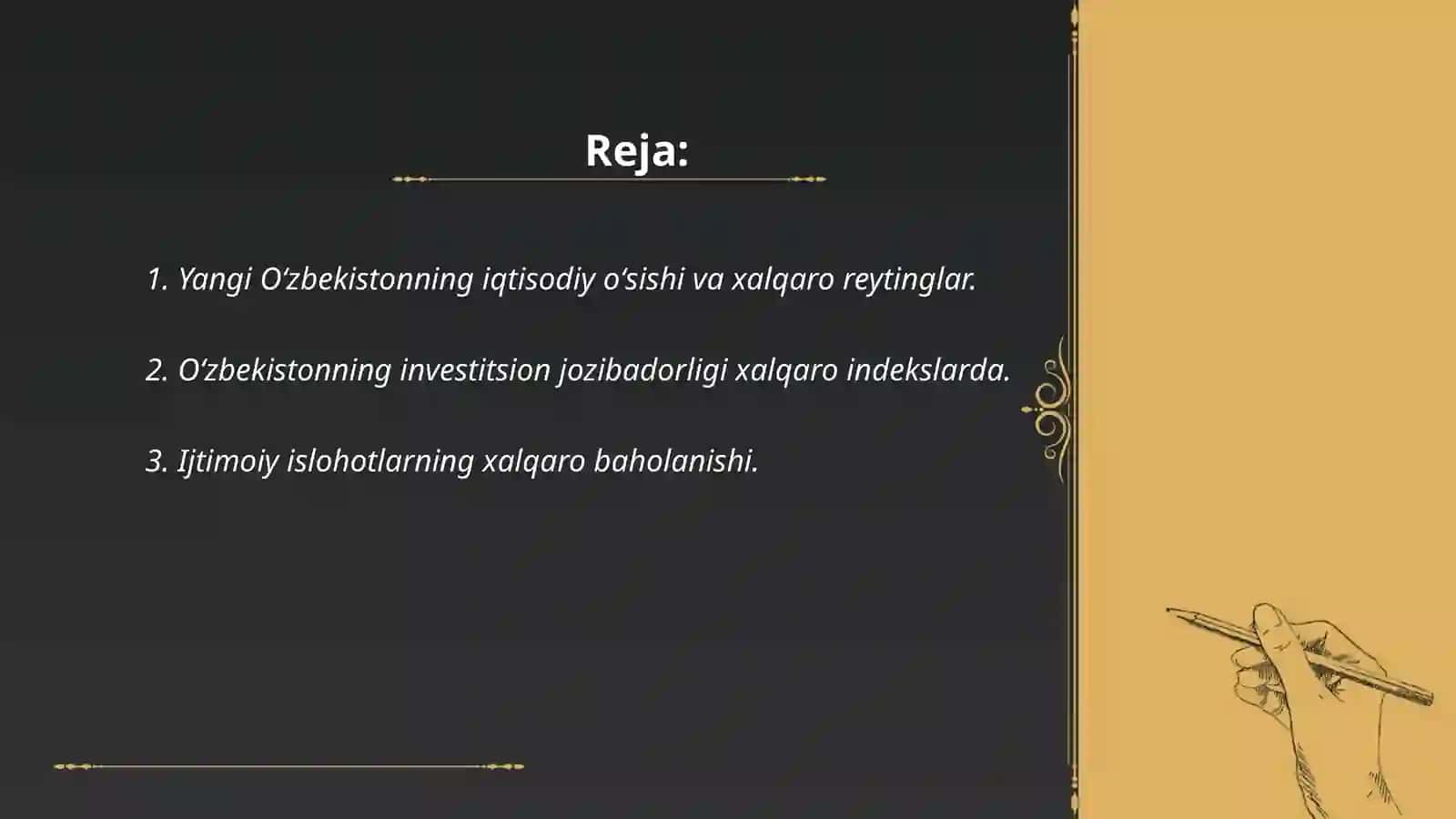 Yangi Oʻzbekistonning iqtisodiy oʻsishi va xalqaro reytinglar 2