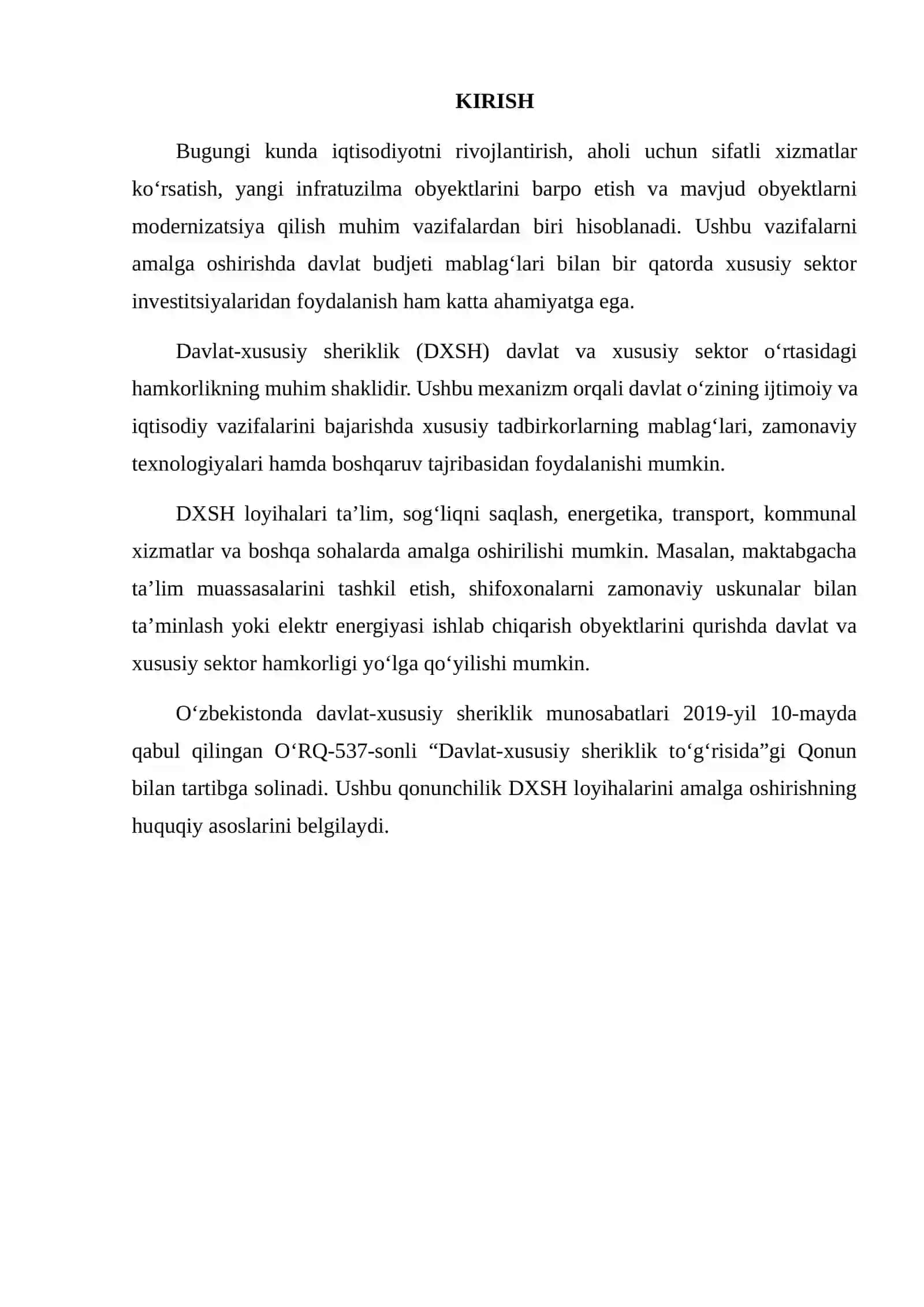 DAVLAT-XUSUSIY SHERIKLIK (DXSH) MEXANIZMI: KEYS TAHLIL 2